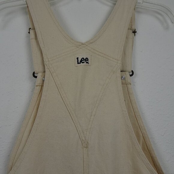 Lee Short Overalls Shortalls Women's Size M Beige Denim Romper Coveralls - Picture 6 of 10